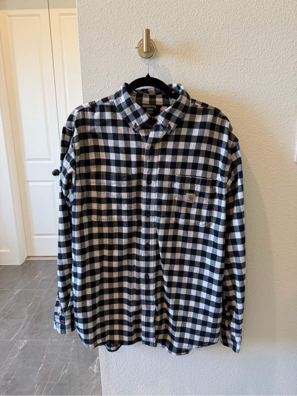 Carhartt Rugged Flex Men’s Flannel / Size L / Black & White Relaxed Fit